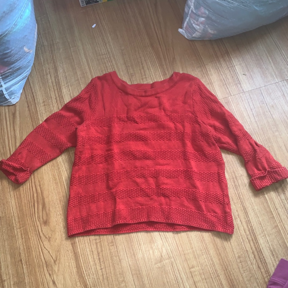 Knit orange sweater!